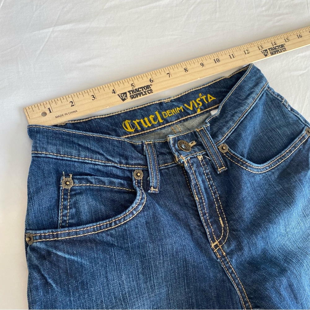 Cruel Denim Vista Womens Bootcut Jeans Dark Wash Embroidered Pockets 27/3 R - Picture 4 of 8